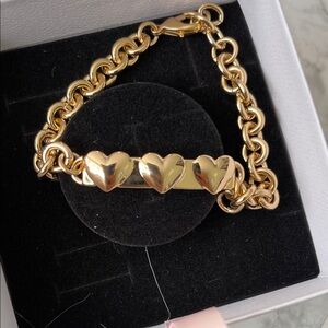 Gold Heart Chain Bracelet